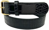 Loosey Croc Skin Belt - black