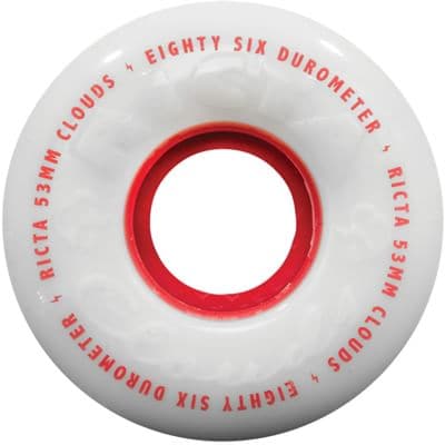 Ricta Cloud Cruiser Skateboard Wheels - white/red (86a) - view large
