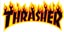 Thrasher Flame LG 10" Sticker - black text
