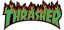 Thrasher Flame LG 10" Sticker - green text