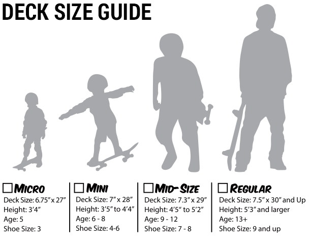 Skateboard Completes Size Chart