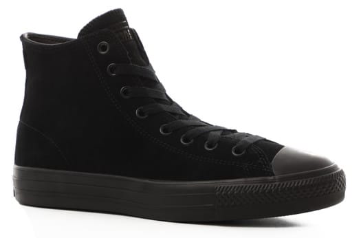 Converse Chuck Taylor All Star Pro High Skate Shoes - (suede) black/black/black - view large