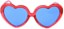 Happy Hour Heart Ons Sunglasses - red/blue lens - front