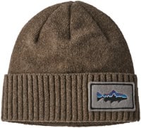 Patagonia Brodeo Beanie - fitz roy trout patch: ash tan