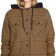 Volcom Women's Hooded Flannel Jacket - caramel - front detail