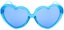 Happy Hour Heart Ons Sunglasses - clear blue glitter - front