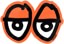 Krooked Eyes Diecut MD 6" Sticker - orange