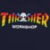 Thrasher Thrasher x AWS - Spectrum Hoodie - navy - front detail