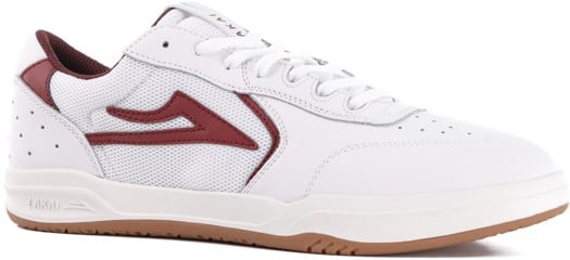 Lakai Atlantic Skate Shoes - white/burgundy leather - view large