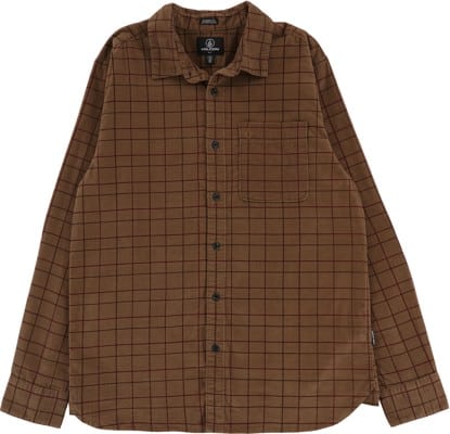 Volcom Zander Flannel Shirt - dark khaki - view large