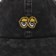 Krooked Eyes Strapback Hat - black wash/gold - front detail