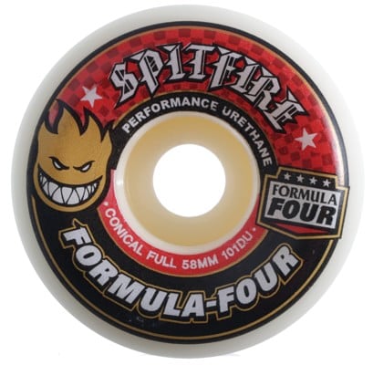 Spitfire Formula Four Conical Full Skateboard Wheels - white 58 (101d) - view large