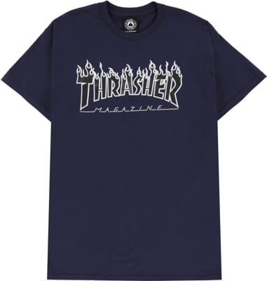 Thrasher Flame T-Shirt - navy/black - view large