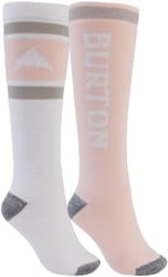 Burton Women's Weekend Midweight 2-Pack Snowboard Socks - stout white/peach melba
