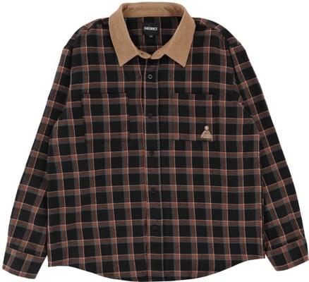 Theories Cascadia Cord Collar Flannel Shirt - black - view large