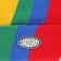 Corduroy Vertical Beanie - rainbow - front detail