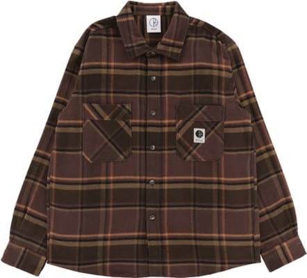 Polar Skate Co. Mike Flannel Shirt - brown/mauve - view large