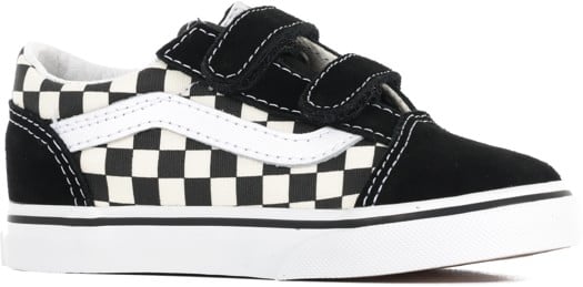 Vans Toddler Old Skool V Shoes - (primary check) black/white - view large