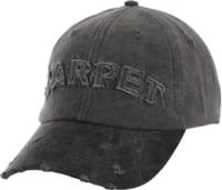 Carpet Distressed Strapback Hat - black