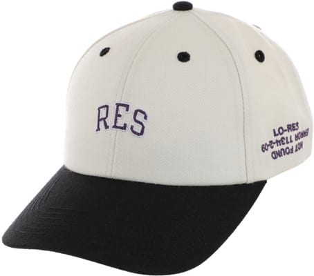 Lo-Res Ball Cap Snapback Hat - off white/black - view large