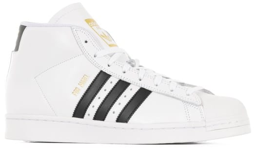 Adidas Pro Model ADV Skate Shoes - footwear white/core black/gold metallic - view large