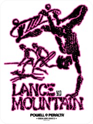 Powell Peralta Bones Brigade Lance Mountain Sticker - pink