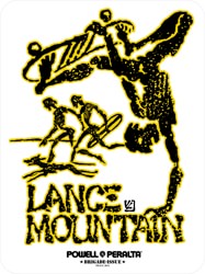 Powell Peralta Bones Brigade Lance Mountain Sticker - yellow
