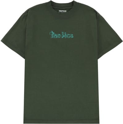 Tactics Happy Wordmark Garment Dye T-Shirt - dark forest green - view large