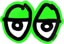 Krooked Eyes Diecut SM 3" Sticker - green