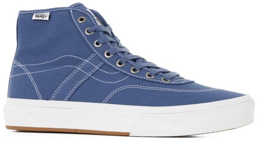 Vans Crockett Pro High Decon Skate Shoes - canvas blue/white - view large