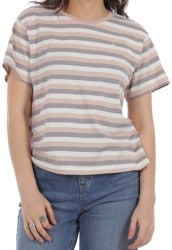 Volcom Women's Halite Stripe T-Shirt - dusty rose
