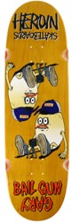 Heroin Bail Gun Gary 4 9.75 Symmetrical Shape Skateboard Deck - yellow