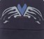 Limosine Heart Wings Snapback Hat - navy - front detail