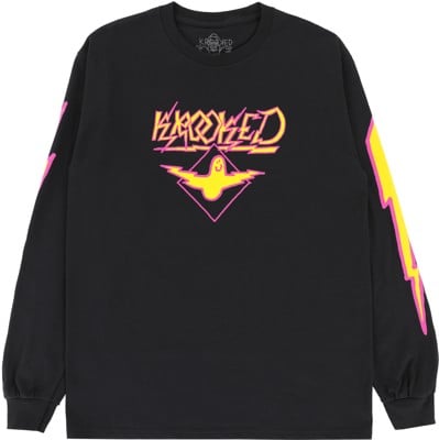 Krooked Bird Lightening Sleeve L/S T-Shirt - black/magenta-yellow - view large