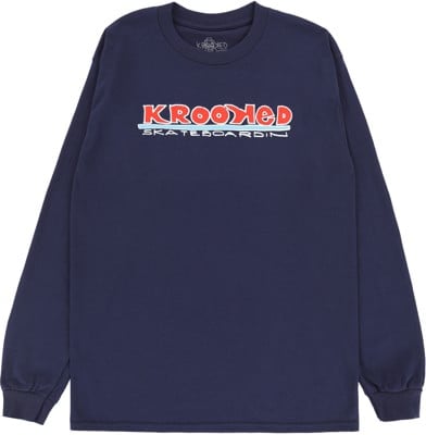 Krooked Skateboardin L/S T-Shirt - navy/red-white-blue - view large
