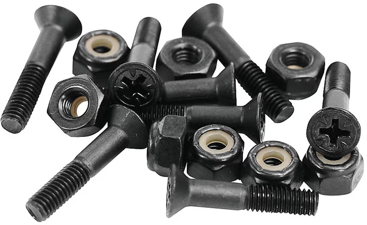 Independent Skateboard Hardware 7/8 Phillips Black/Red 8 Nuts/Mounting Bolts 