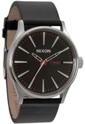 Nixon Sentry Leather Watch - black