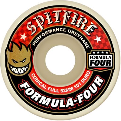 Spitfire Formula Four Conical Full Skateboard Wheels - white (101d) - view large