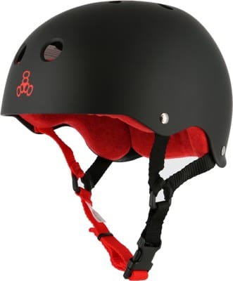 Triple Eight Multi-Impact Sweatsaver Skate Helmet - black rubber/red - view large