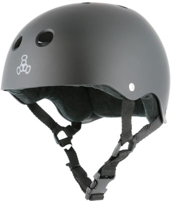 Triple Eight Multi-Impact Sweatsaver Skate Helmet - all black rubber - view large