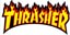 Thrasher Flame LG 10" Sticker - yellow text