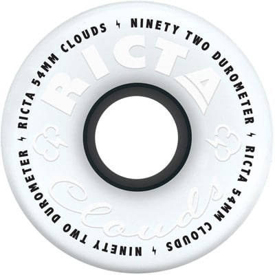 Ricta Clouds 92a Skateboard Wheels - white/black (92a) - view large