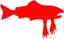 Salmon Arms Fish Die-Cut Sticker - red