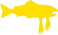 Salmon Arms Fish Die-Cut Sticker - yellow