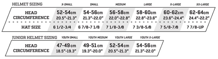 Pro Tec Classic Helmet Size Chart