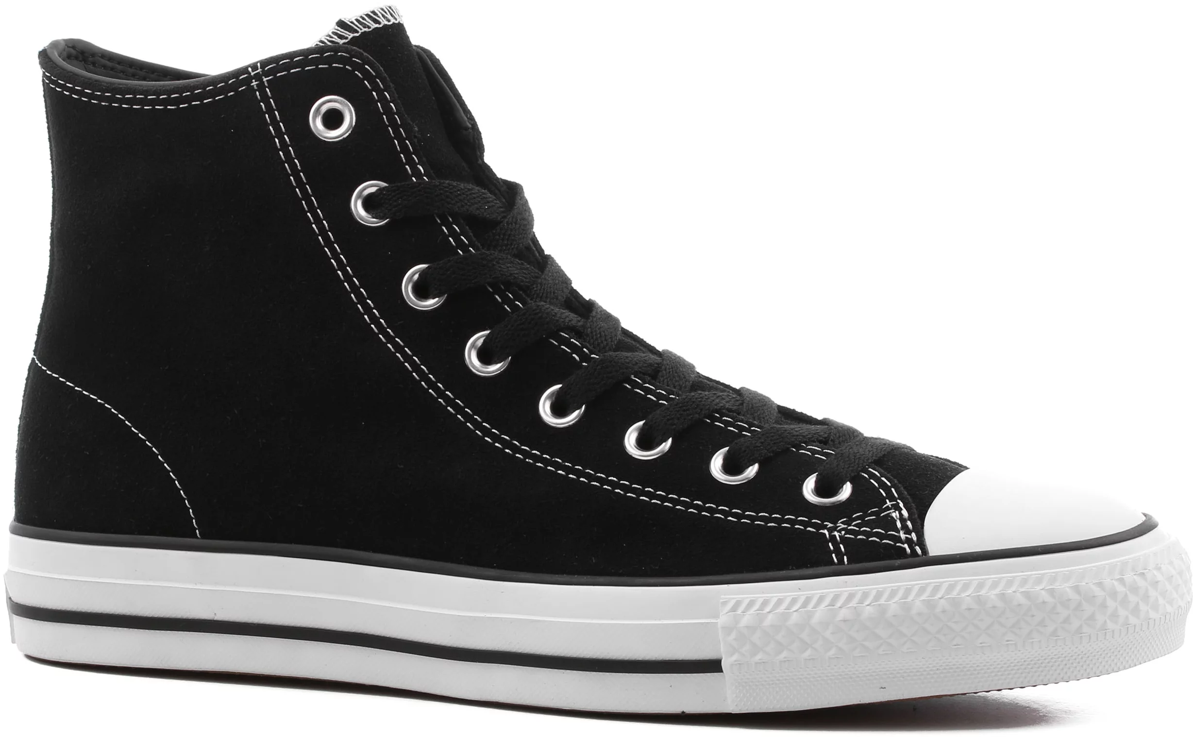 oplichter Specialist Pilfer Converse Chuck Taylor All Star Pro High Skate Shoes - (suede)  black/black/white - Free Shipping | Tactics