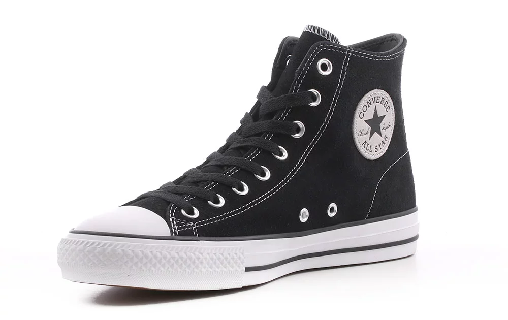 spændende varm Musling Converse Chuck Taylor All Star Pro High Skate Shoes - (suede) black/black/white  - Free Shipping | Tactics