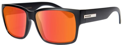 MADSON Classico Polarized Sunglasses - black matte/red chrome polarized lens - view large