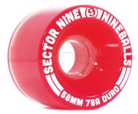 Sector 9 58mm Nineballs Longboard Wheels - light red (78a)