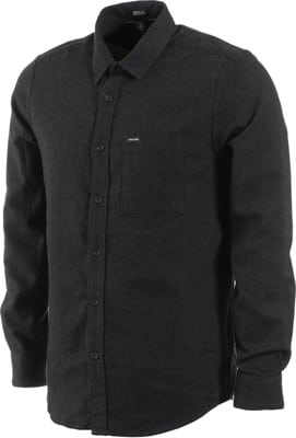 Volcom Caden Solid Flannel Shirt - black - view large